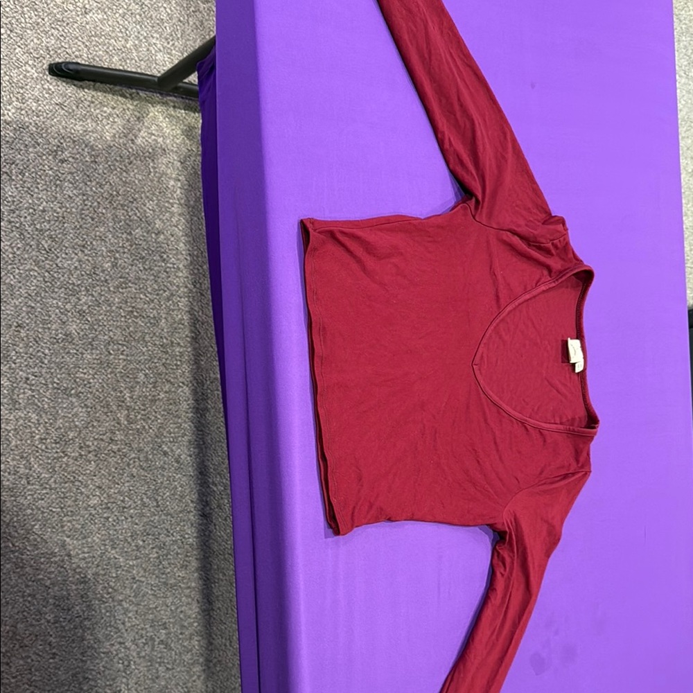 Red Fitted Crop Blouse